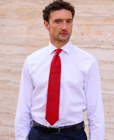 Red Fine Twill Silk Tie