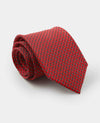 Red Link Print Silk Tie