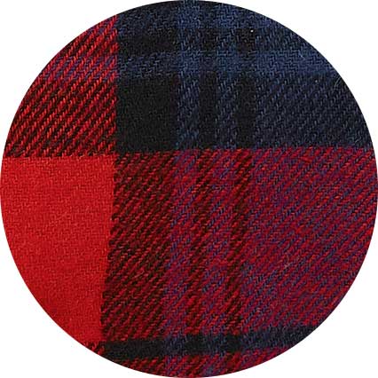 Men's Red Multi Brushed Cotton Twill Window Check Pyjamas fabric swatch