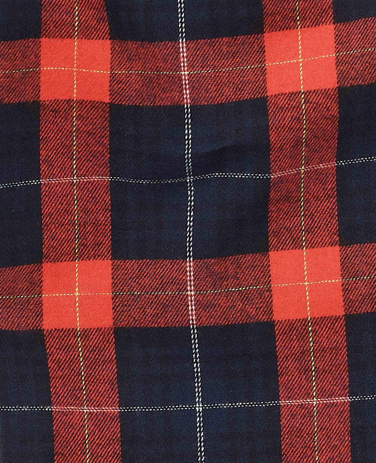 Red Navy Brushed Cotton Twill Check Lounge Pants