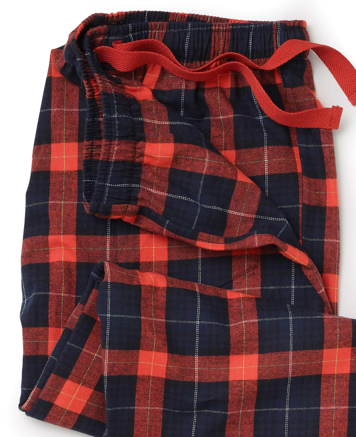 Red Navy Brushed Cotton Twill Check Lounge Pants