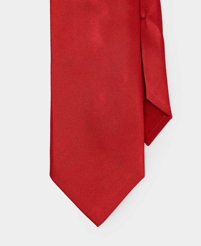 Red Seven Fold Silk Tie