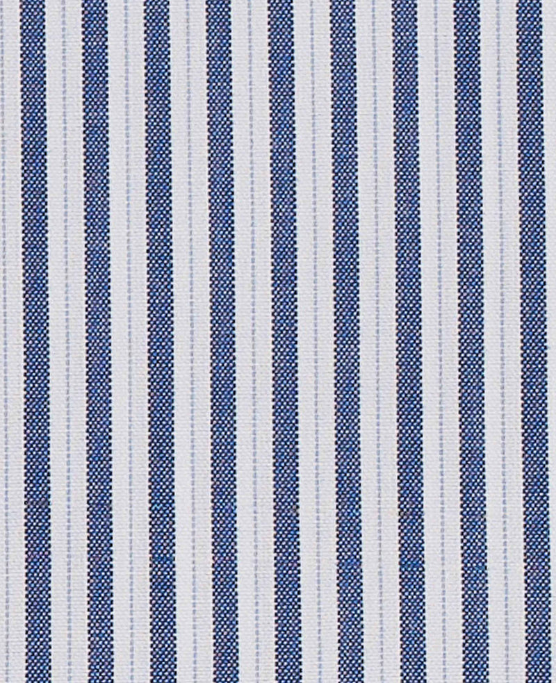 Rudy Navy White Fine Stripe Made-To-Measure Shirt