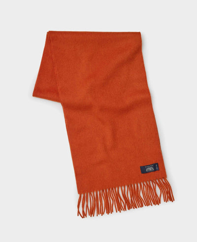 Rust Virgin Wool Fringed Scarf