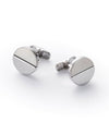 Silver Rhodium Plated Circle Cufflinks