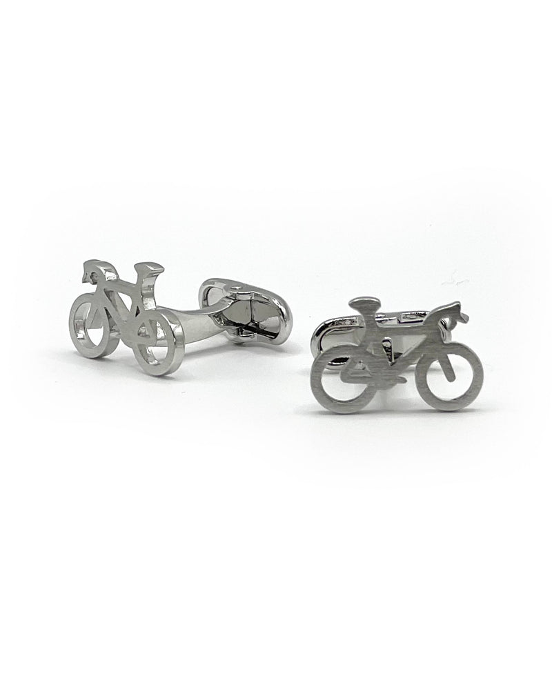 Men's Silver Rhodium Plated Bike Cufflinks