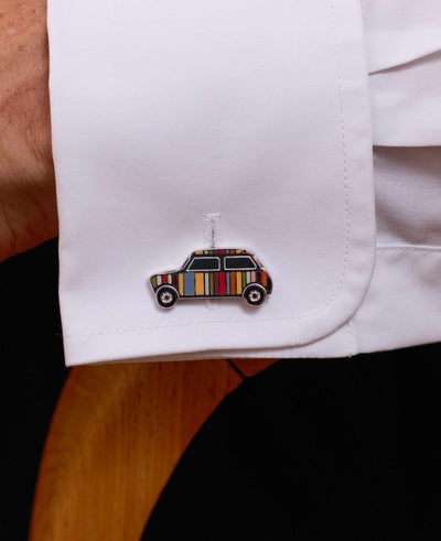 Silver Tone Rhodium Plated Car Cufflinks