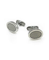 Silver Tone Rhodium Plated Circular Cufflinks