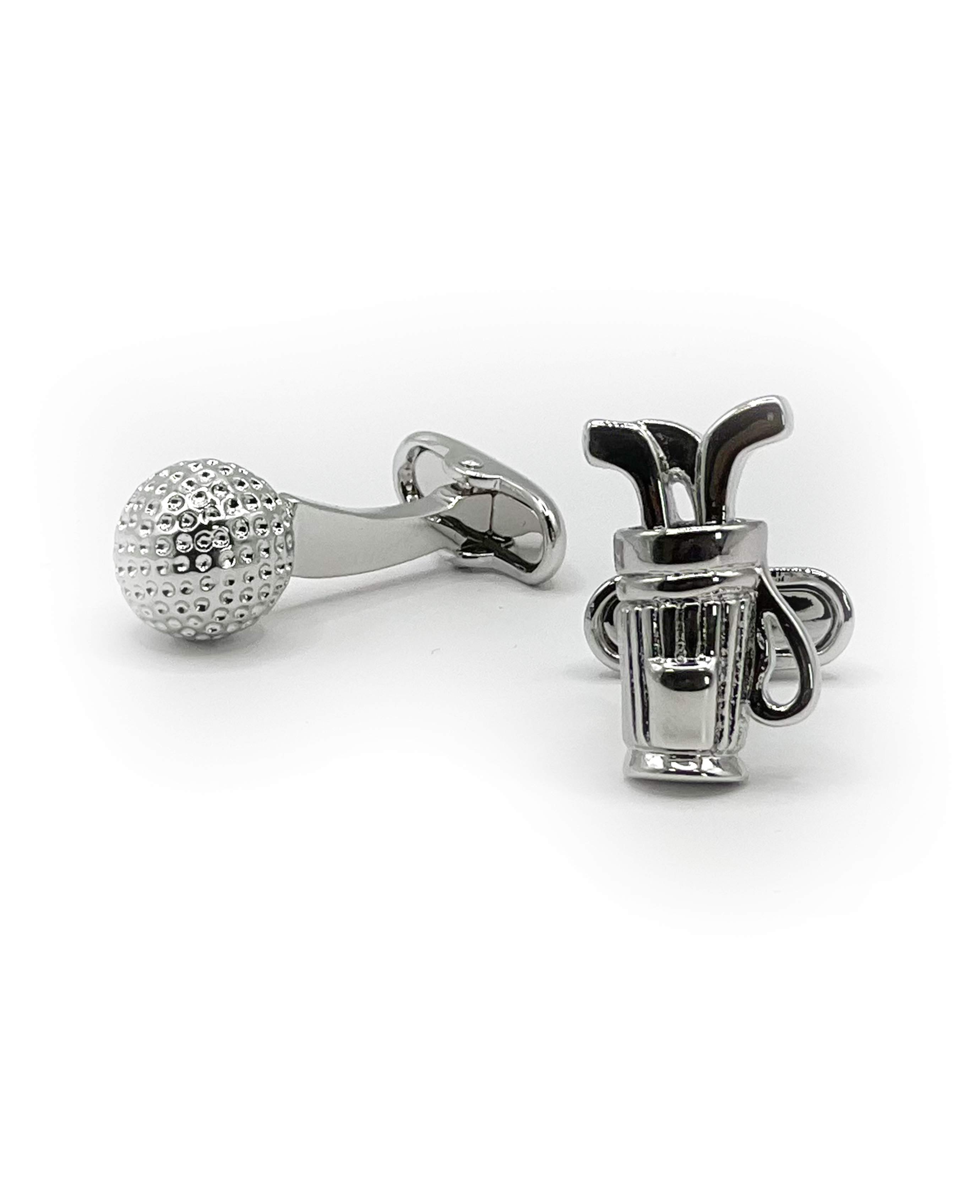 Golf cufflinks silver store
