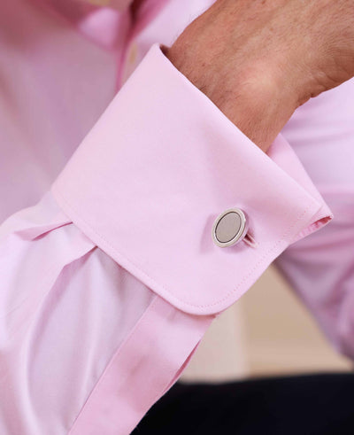 Silver Tone Rhodium Plated Oval Cufflinks