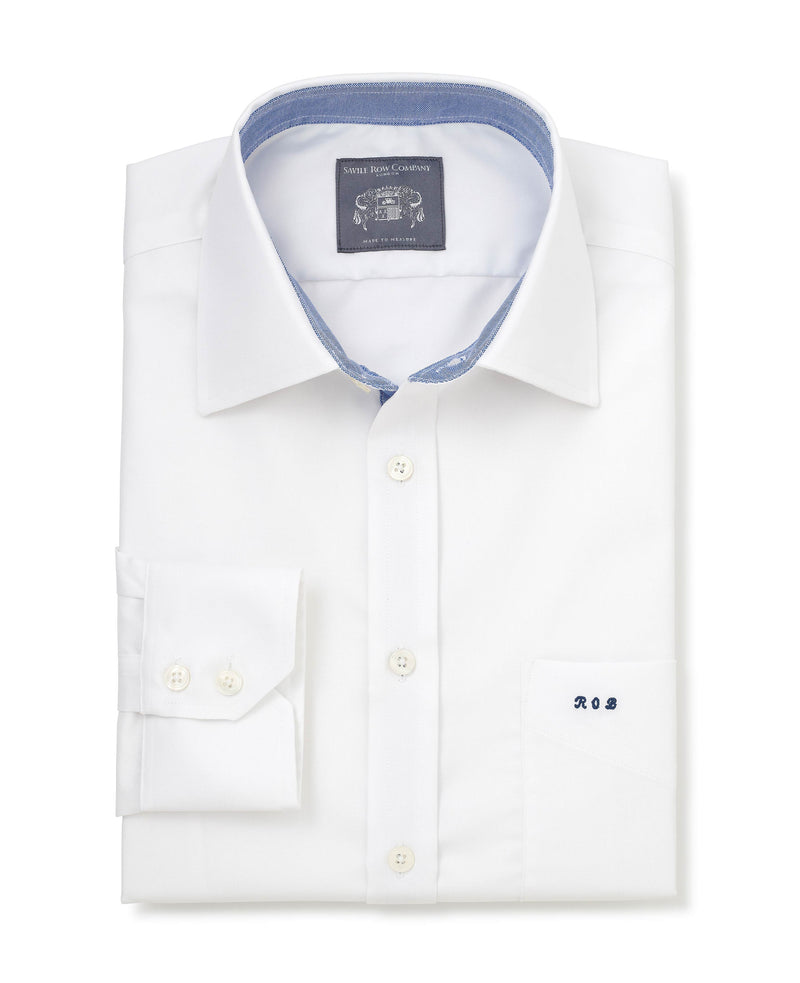 Men's Simon Made-to-Measure Shirt in White Poplin