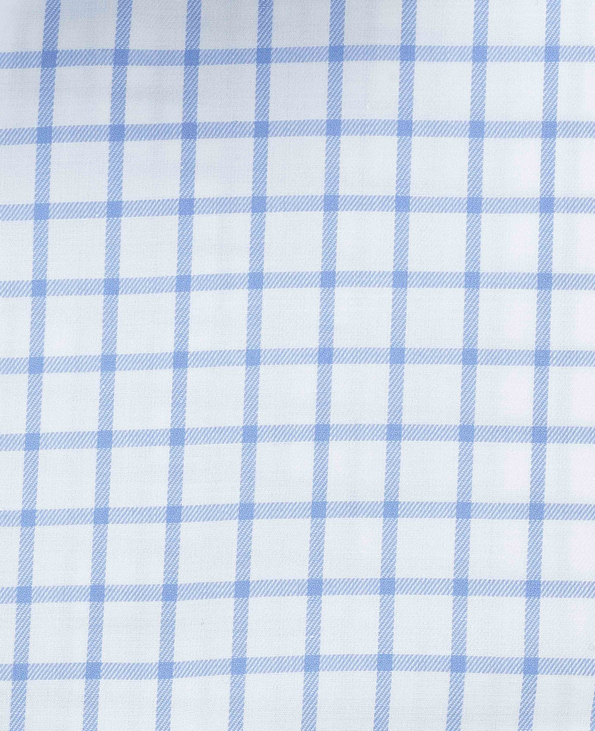 Sky Blue Check Cotton Twill Classic Fit Formal Shirt - Single Cuff