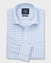 Sky Blue Check Cotton Twill Classic Fit Formal Shirt - Single Cuff