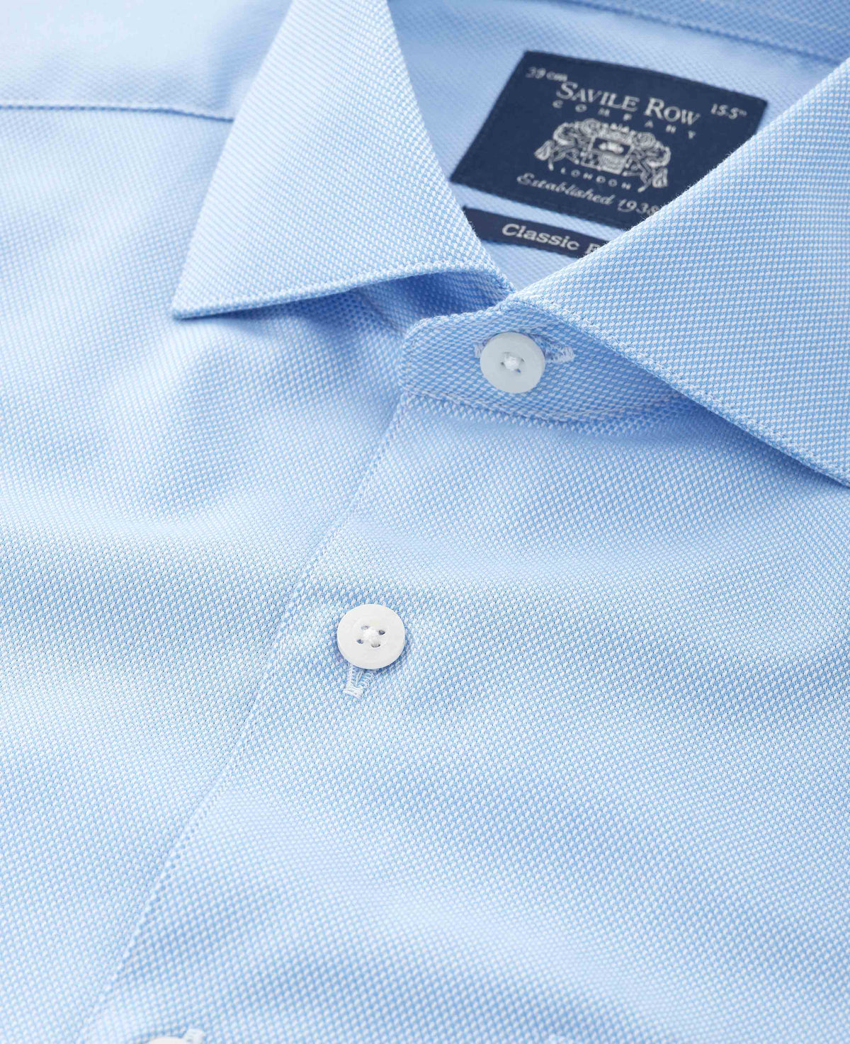 Sky Blue Cotton Dobby Classic Fit Formal Shirt - Single Cuff