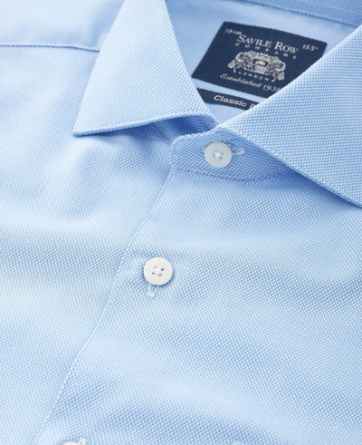 Sky Blue Cotton Dobby Classic Fit Formal Shirt - Single Cuff