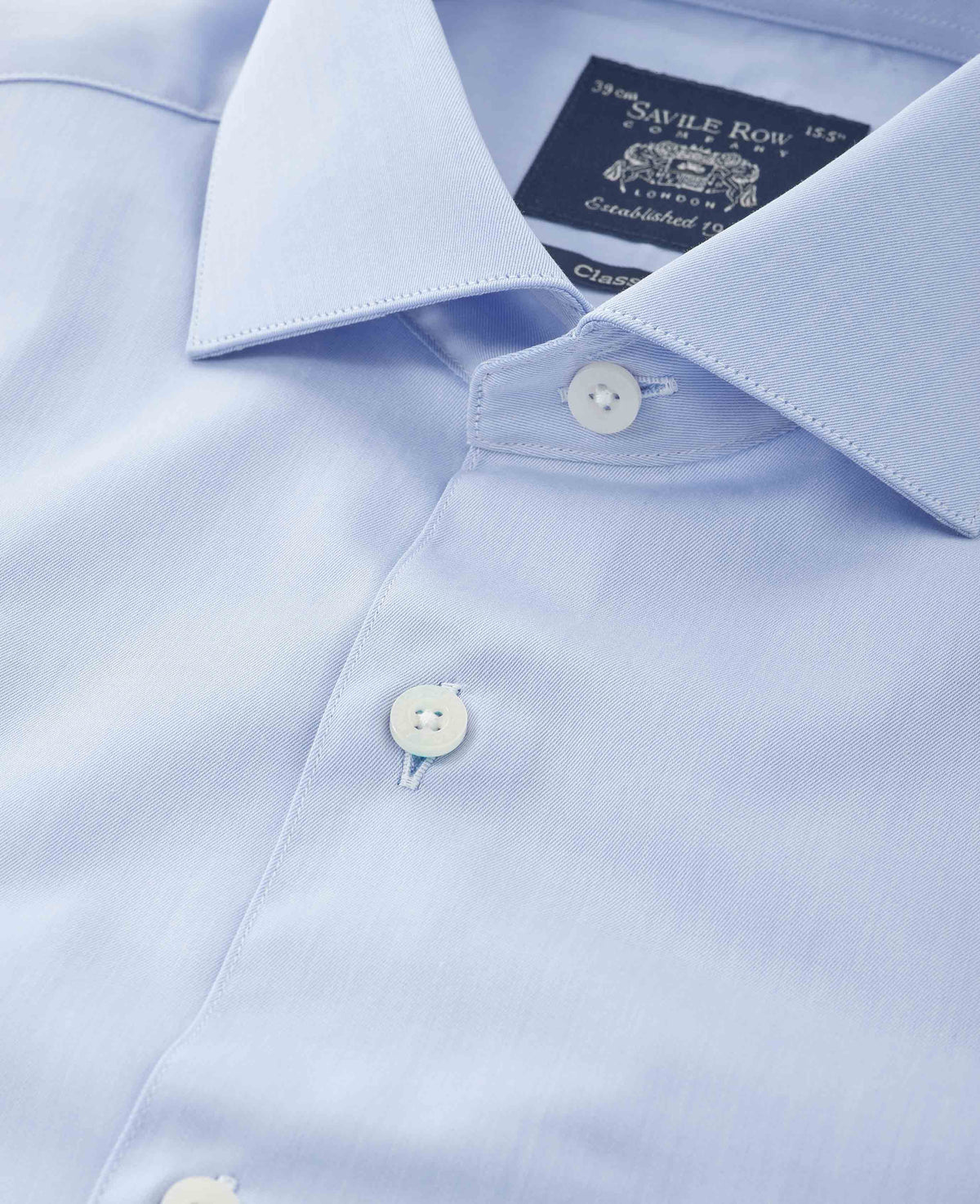 Sky Blue Cotton Twill Classic Fit Formal Shirt - Single Cuff