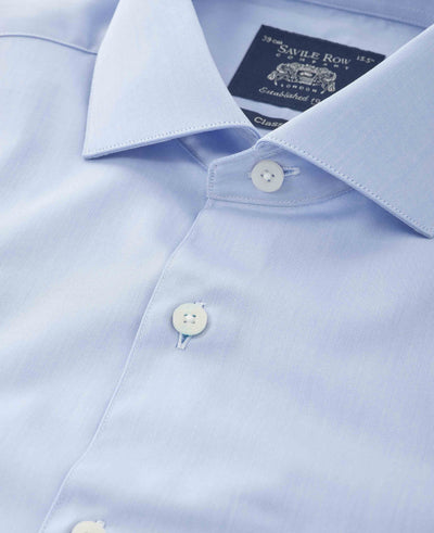 Sky Blue Cotton Twill Classic Fit Formal Shirt - Single Cuff