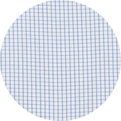 Men's Sky Blue Cotton Window Check Classic Fit Winchester Formal Shirt With Double Cuffs fabric swatch