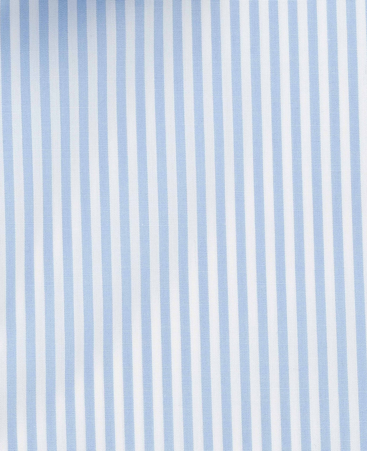 Sky Blue Stripe Cotton Poplin Slim Fit Formal Shirt - Double Cuff