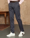 Smoked Navy Stretch Cotton Classic Fit Flat Front Chinos