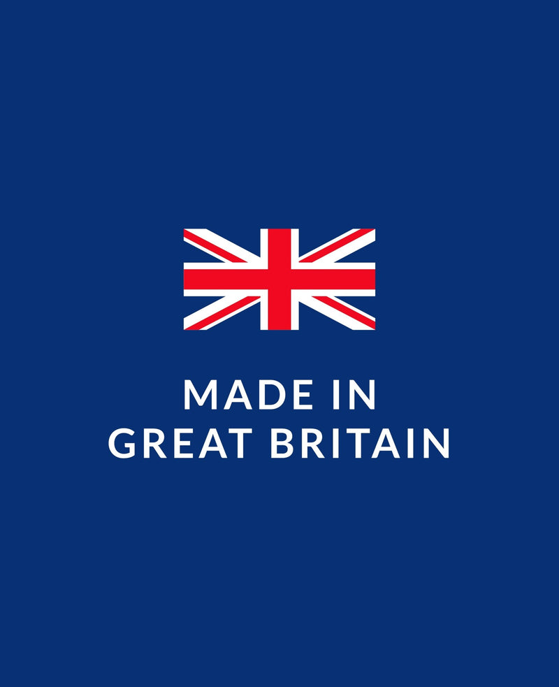 Union Jack flag with 'Made in Great Britain' text on a blue background