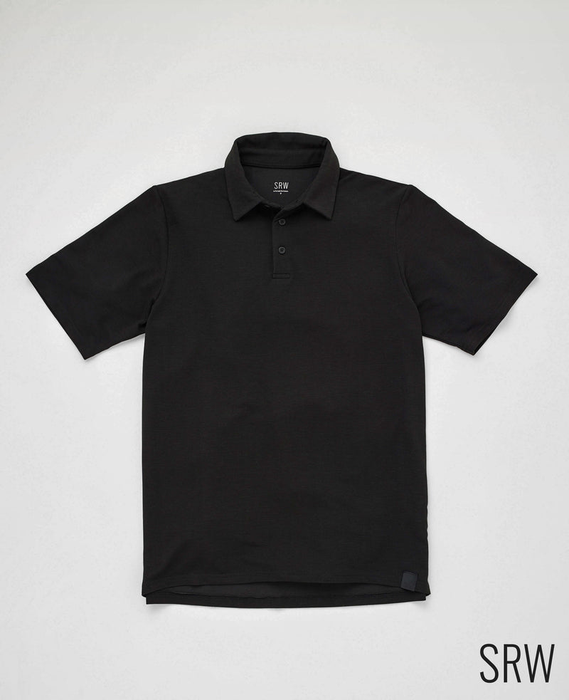 Men's Black Short Sleeve Active Non-Iron Polo Shirt In Regular Fit
