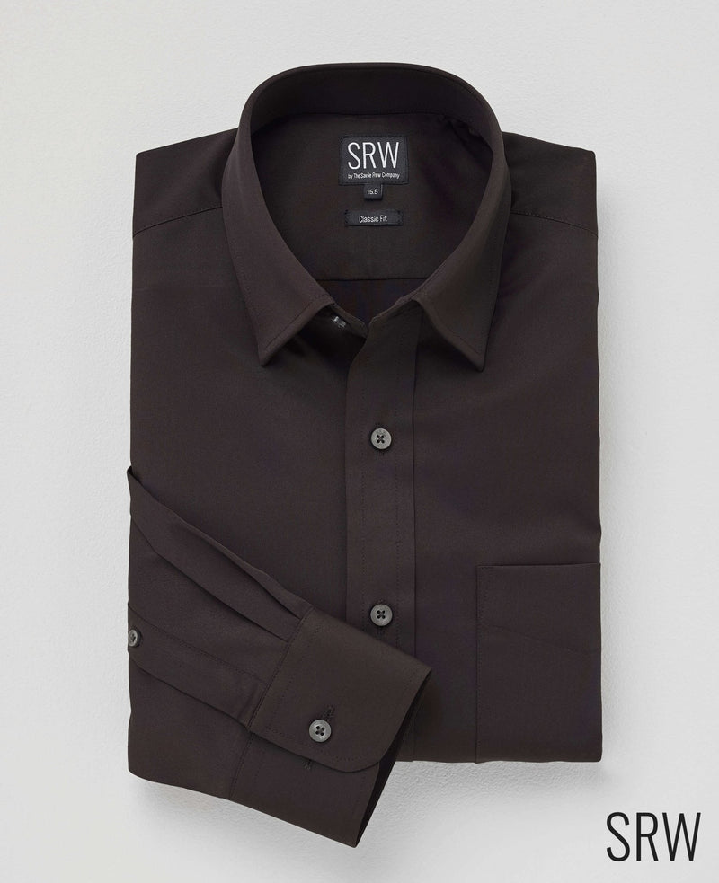 SRW Dark Brown Classic Fit Sweat Wicking Formal Shirt [RTC]