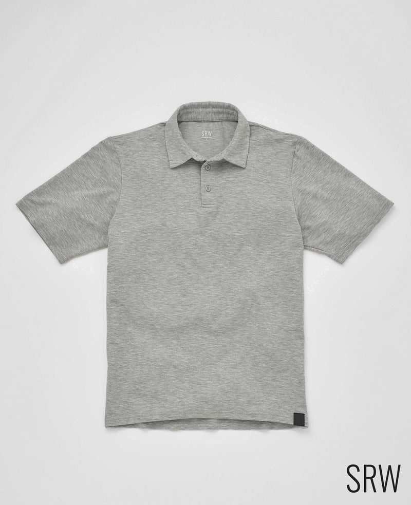 Men's Marl Grey Regular Fit Non-Iron Short Sleeve Active Polo Shirt