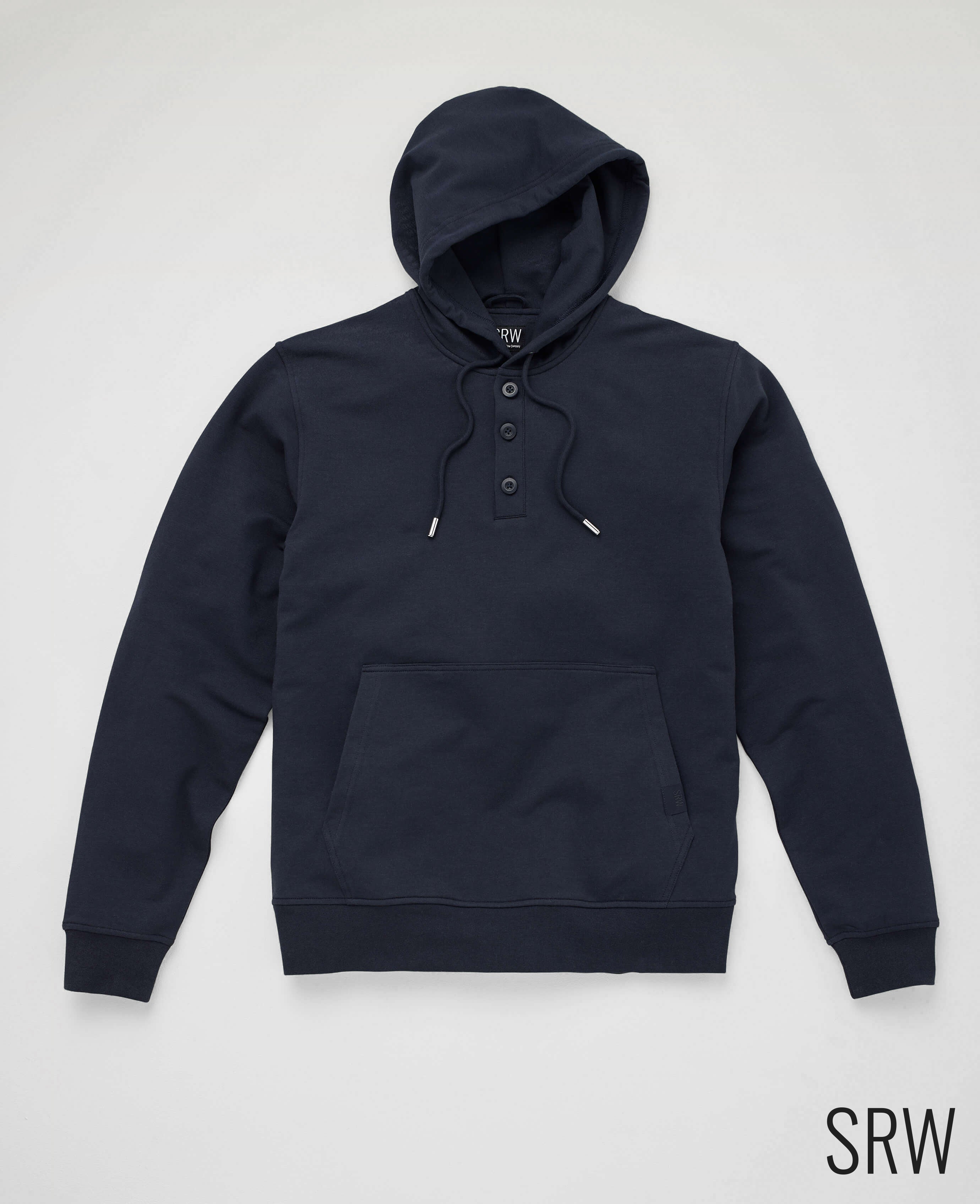 Men s Classic Navy Loopback Stretch Cotton Active Hoodie Savile Row Company