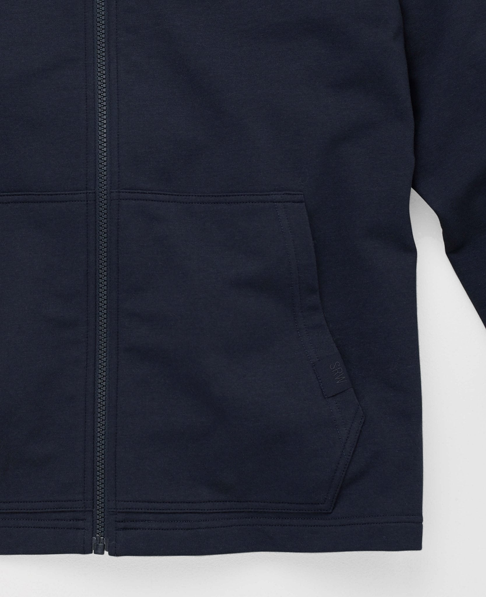 Men's Navy Loopback Stretch Cotton Active Zip Up Sweatshirt