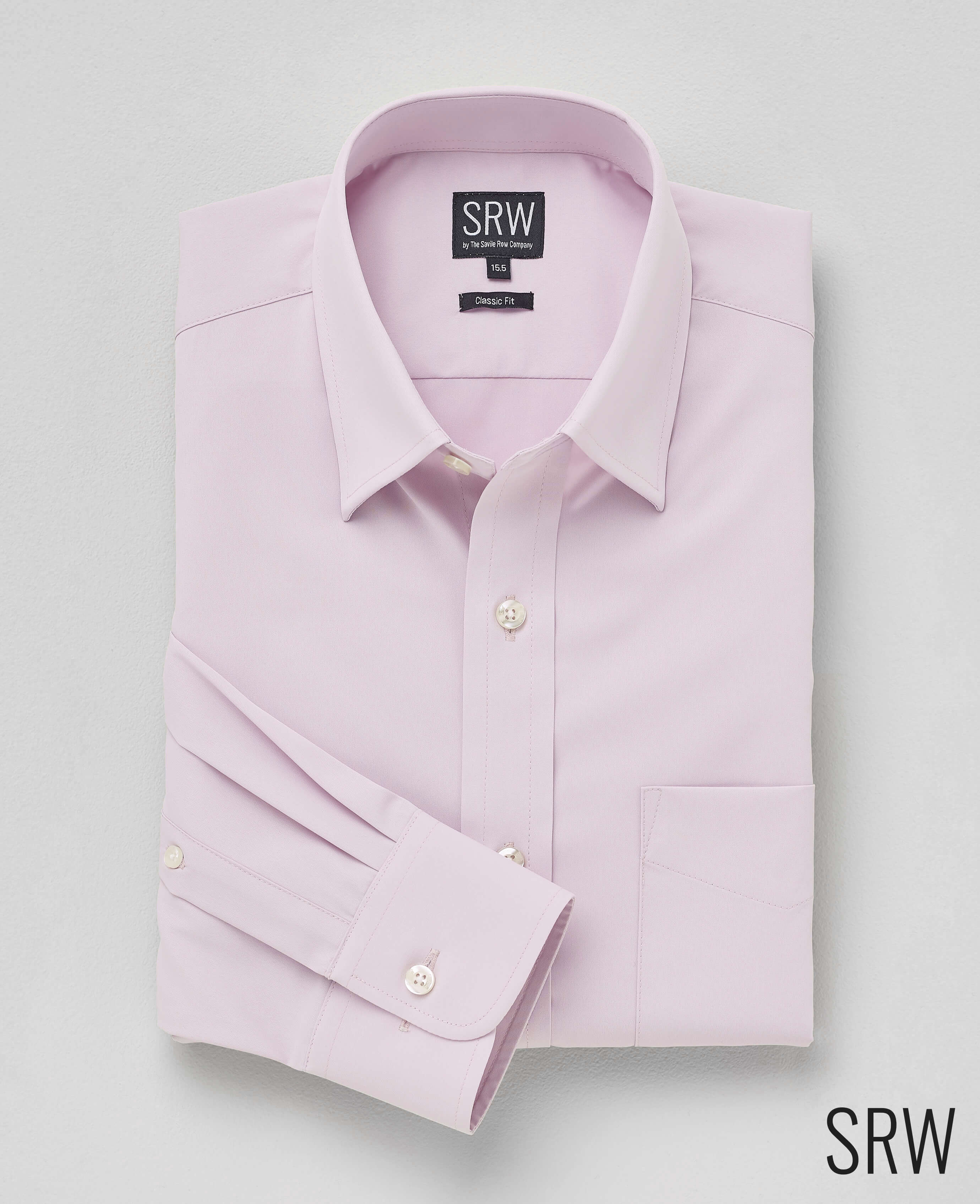 Men s Pink Sweat Wicking Classic Fit Active Formal Shirt With Single Cuffs Savile Row Company