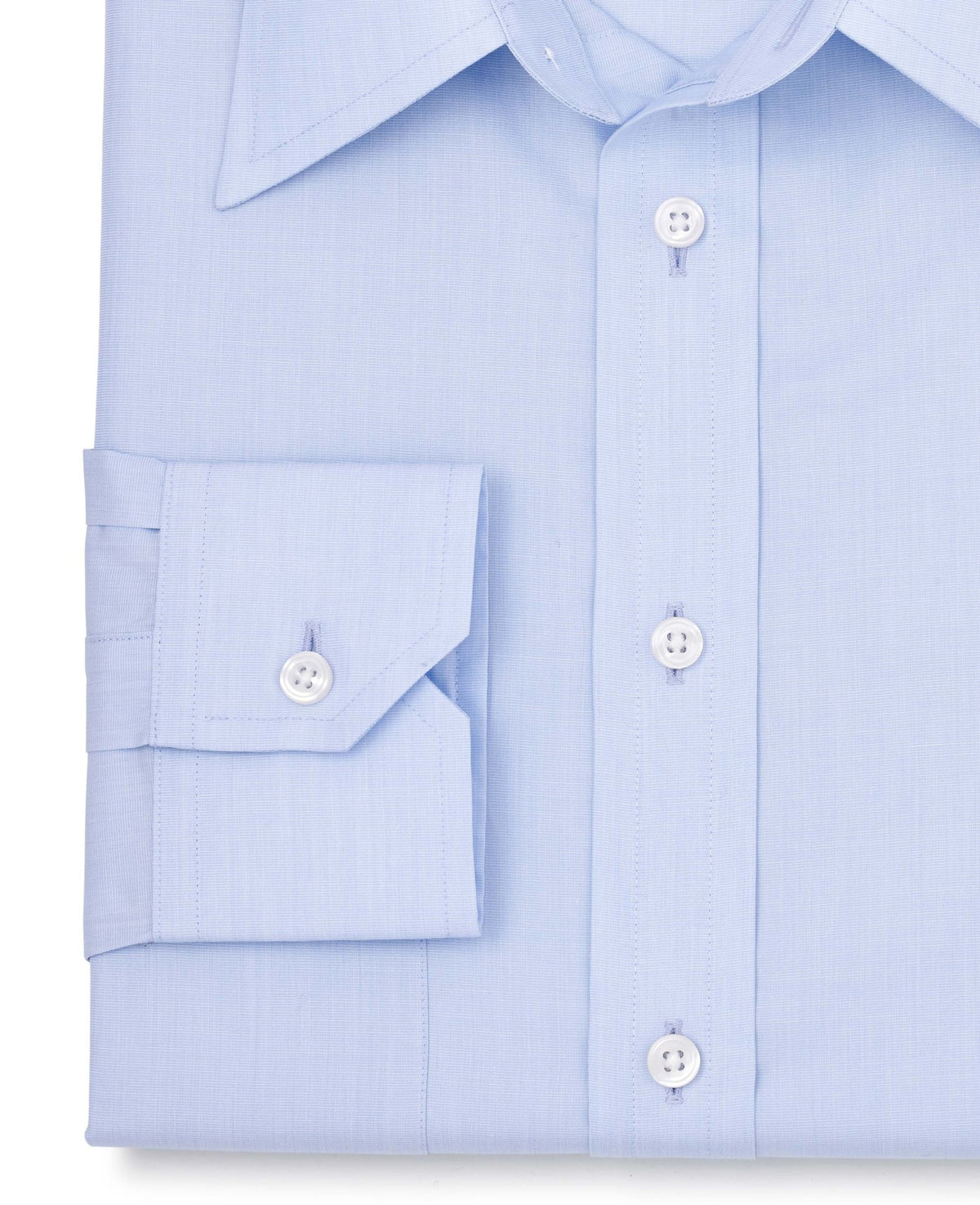 Stephen Light Blue End On End Made To Measure Shirt Cuff Detail
