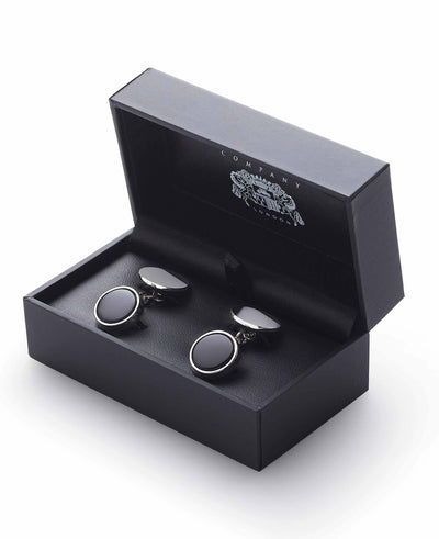 sterling silver onyx stone chained cufflinks mcl1063sil000 in the box