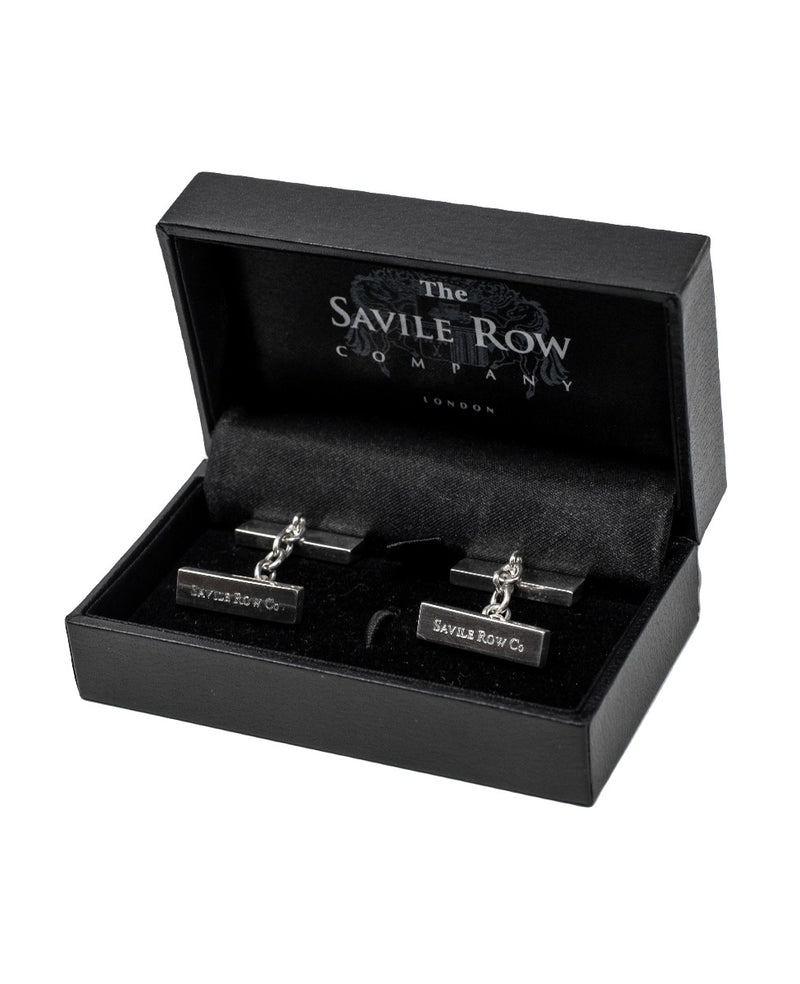 Sterling Silver Rectangular Chain Cufflinks