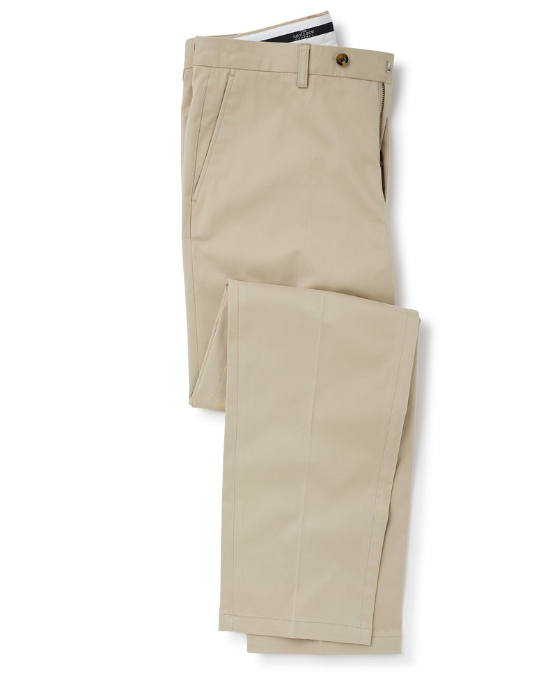 Stone Flat Front Stretch Cotton Slim Fit Chinos Folded Shot