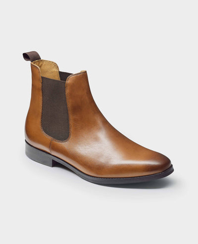 Men's Tan Leather Chelsea Boots
