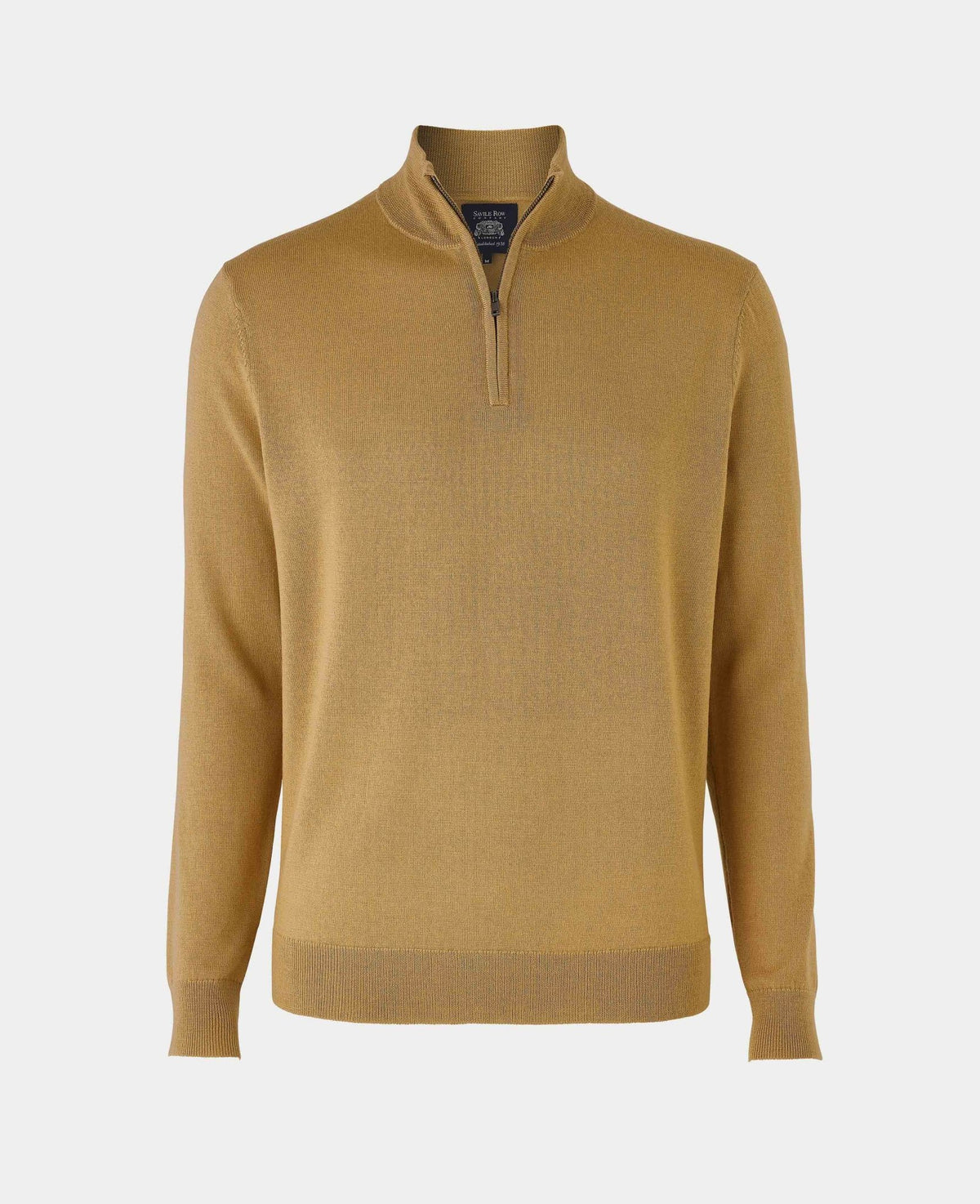 tan merino wool zip neck jumper mkw567tan Mqn grey