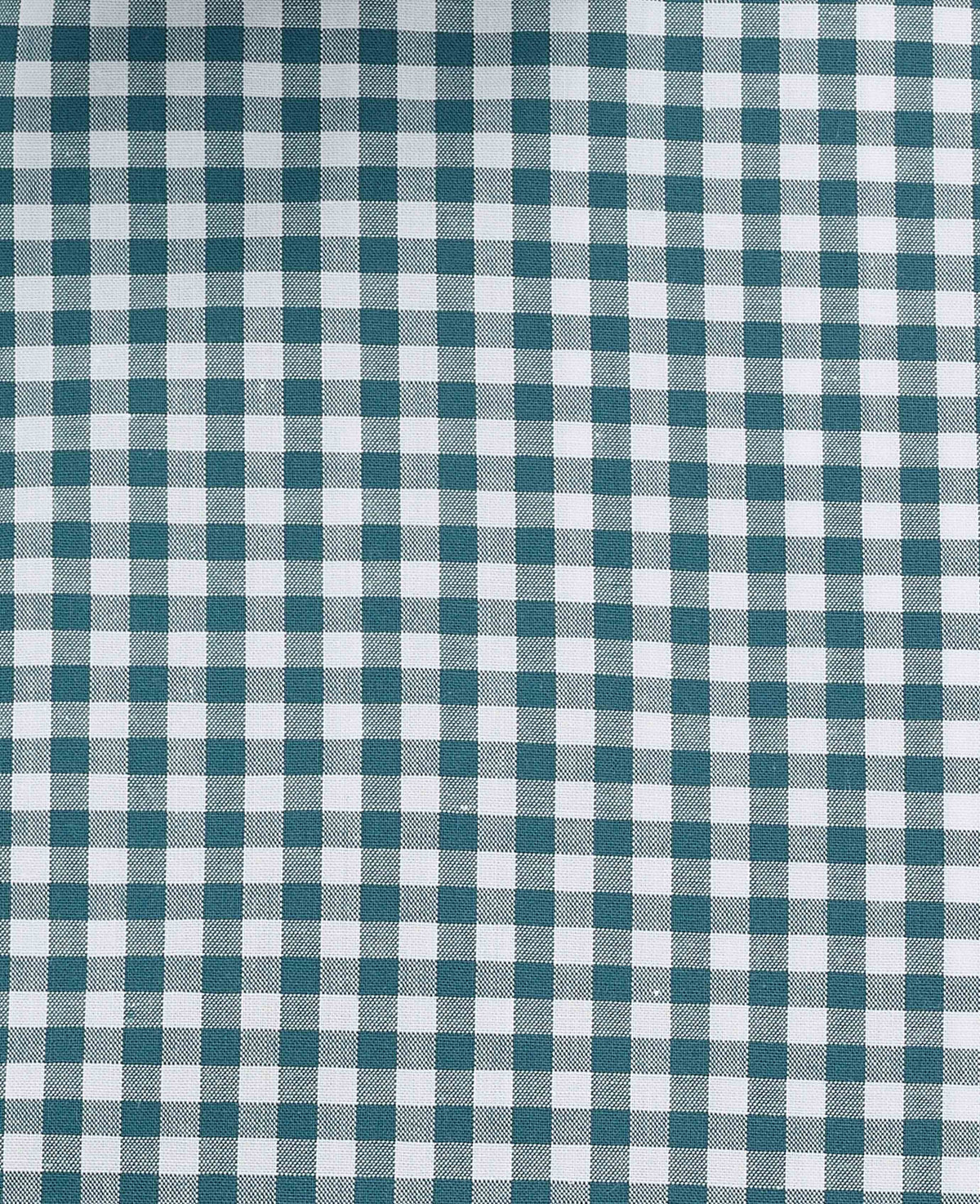Teal Gingham Cotton Poplin Classic Fit Formal Shirt - Single Cuff
