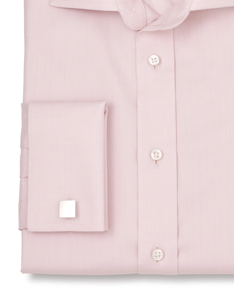 Thomas Pink Herringbone Stripe Made To Measure Shirt Cuff Detail