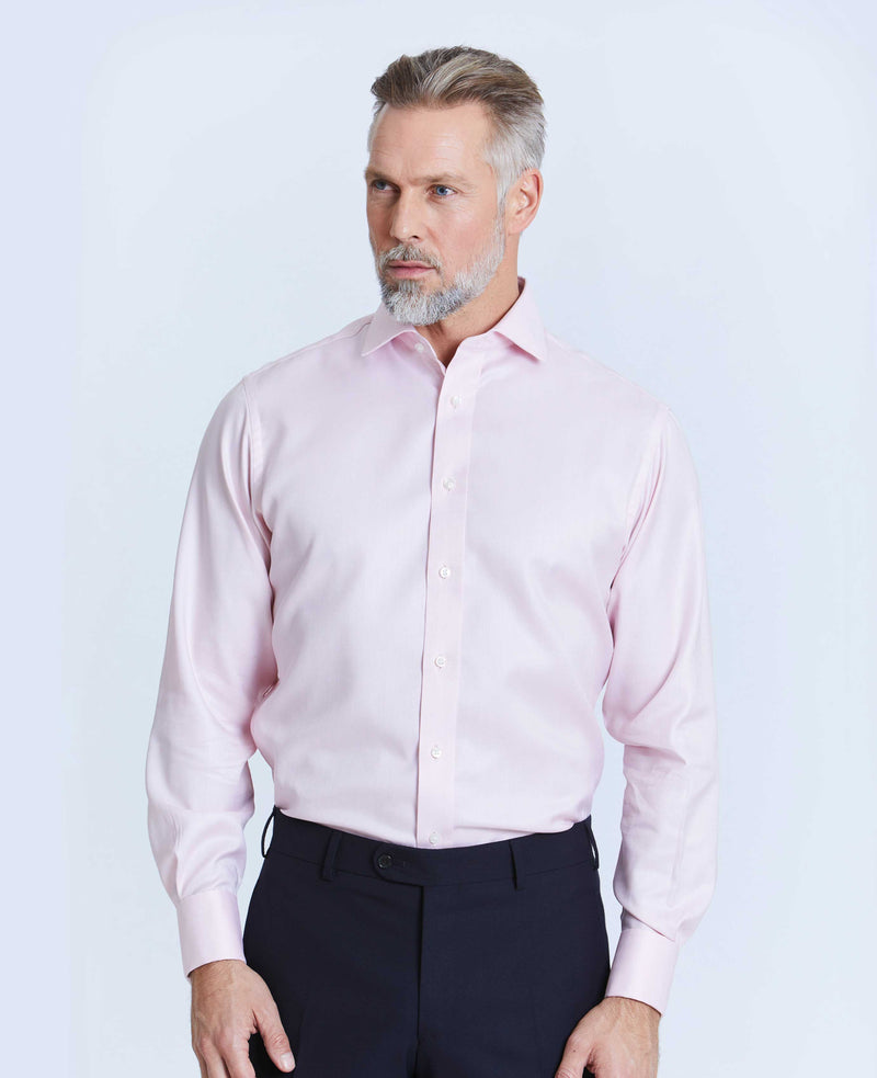 Thomas Pink Herringbone Stripe Made-To-Measure Shirt