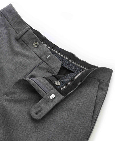 Navy Wool-Blend Suit Trousers