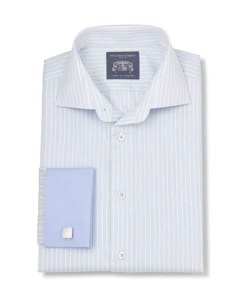 Victor Blue Fine Stripe Made-to-Measure Shirt