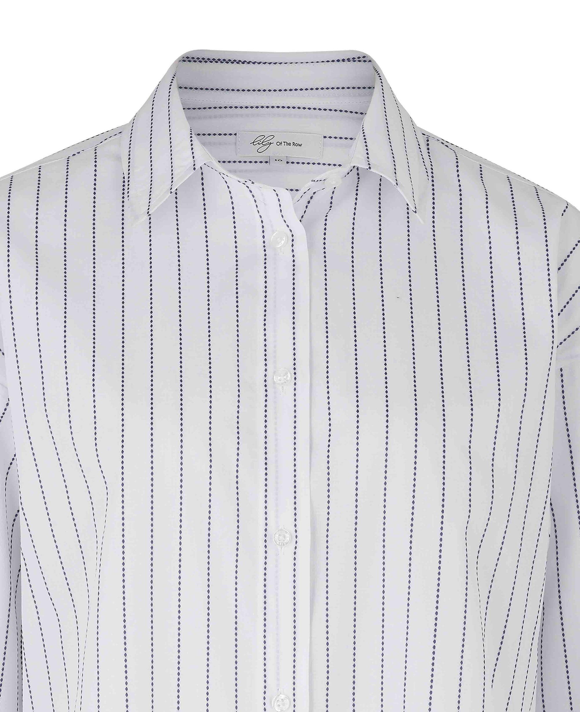 Women’s White Blue Stripe Boyfriend Fit Shirt – Savile Row Company