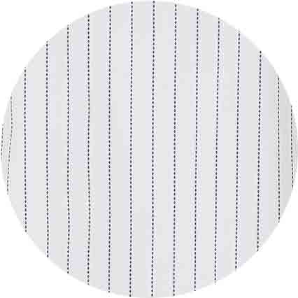 White Blue Stripe Frill Trim Short Sleeve Women's Shirt