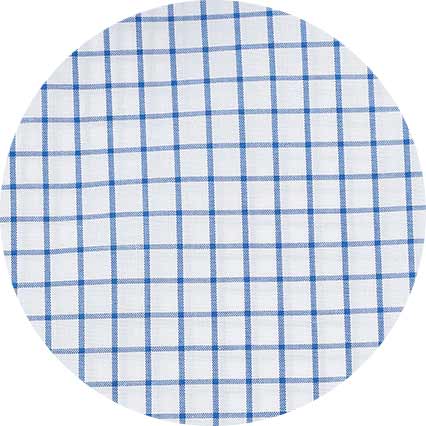 White Blue Windowpane Check Slim Fit Formal Shirt - Double Cuff