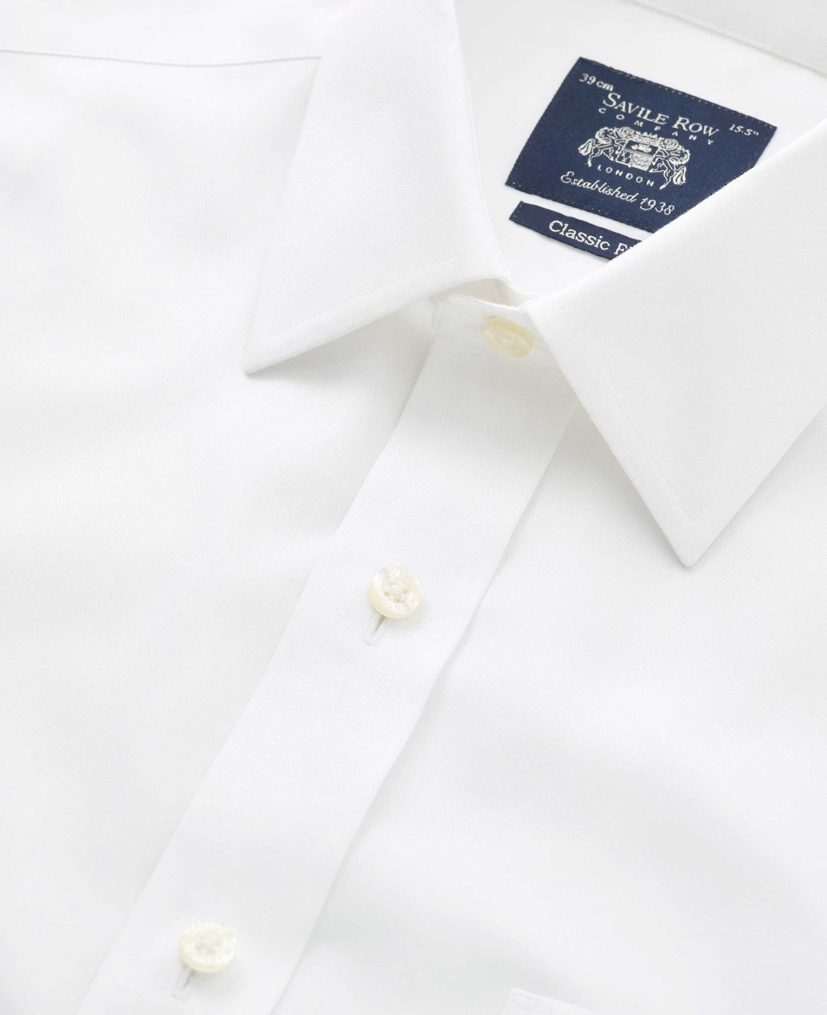 white cotton classic fit non iron shirt double cuff 2040wht Detail