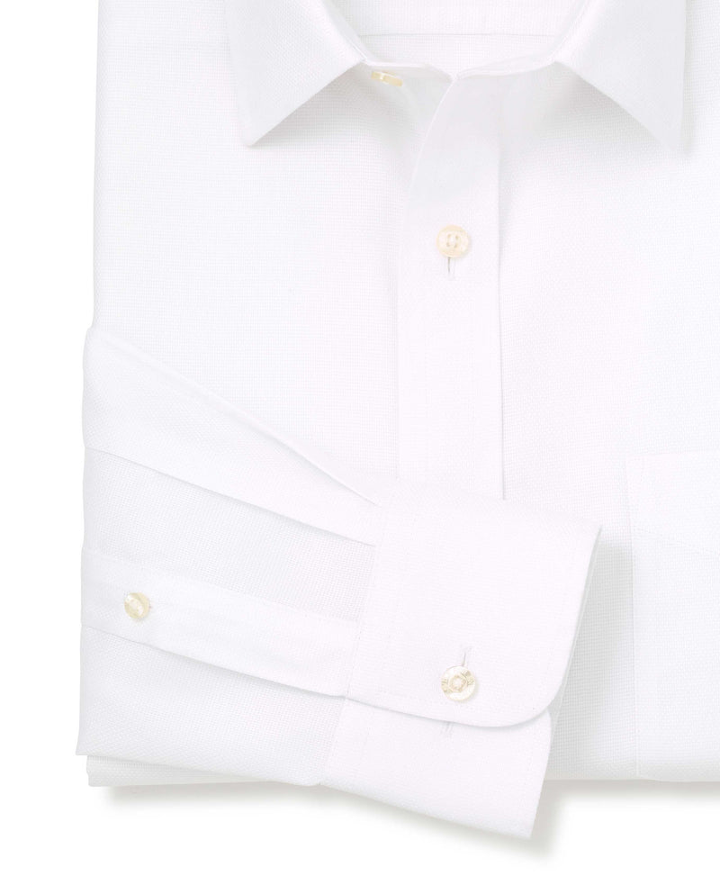 white cotton classic fit non iron shirt single cuff 2038wht No Tie detail