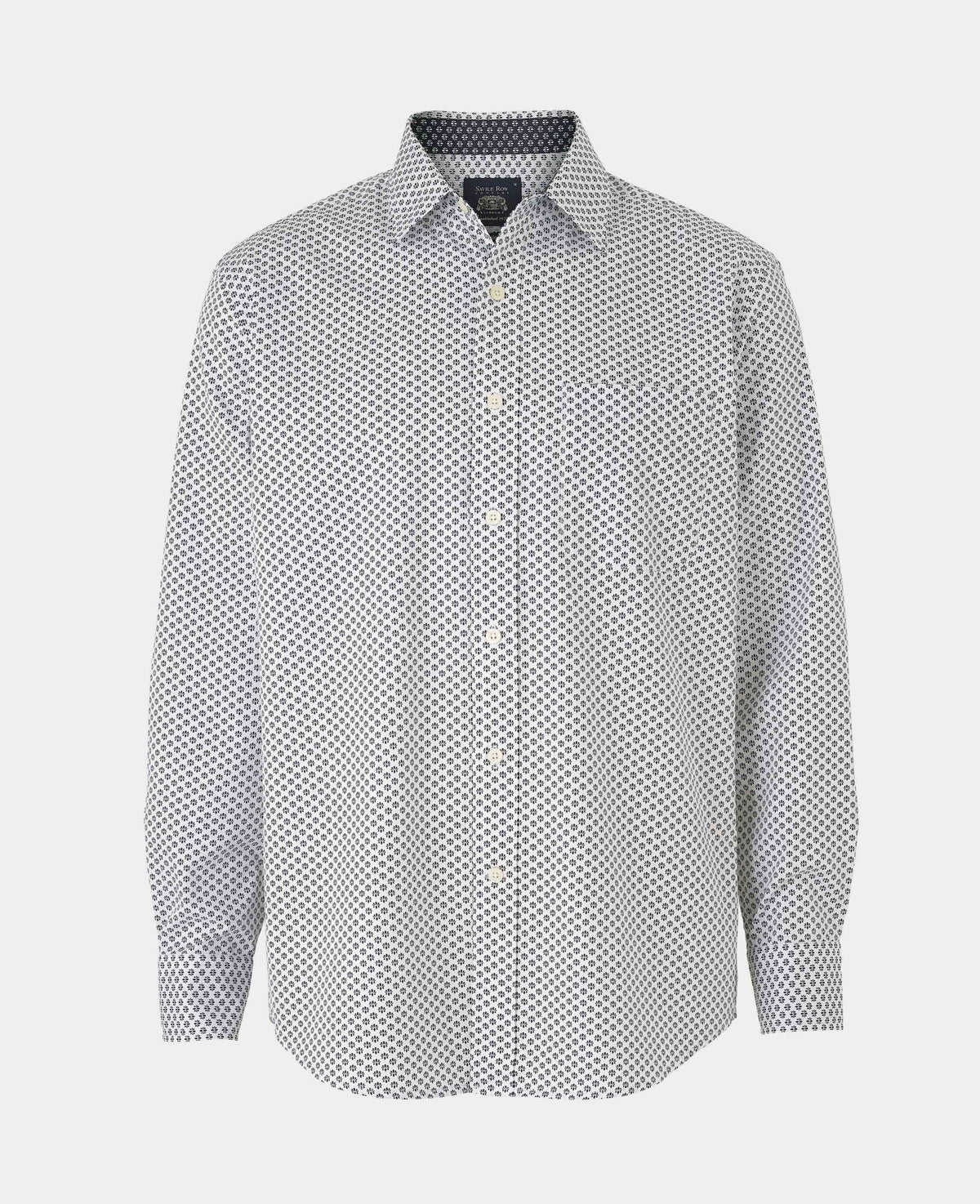 Men's White Cotton Classic Fit Printed Casual Shirt mannequin