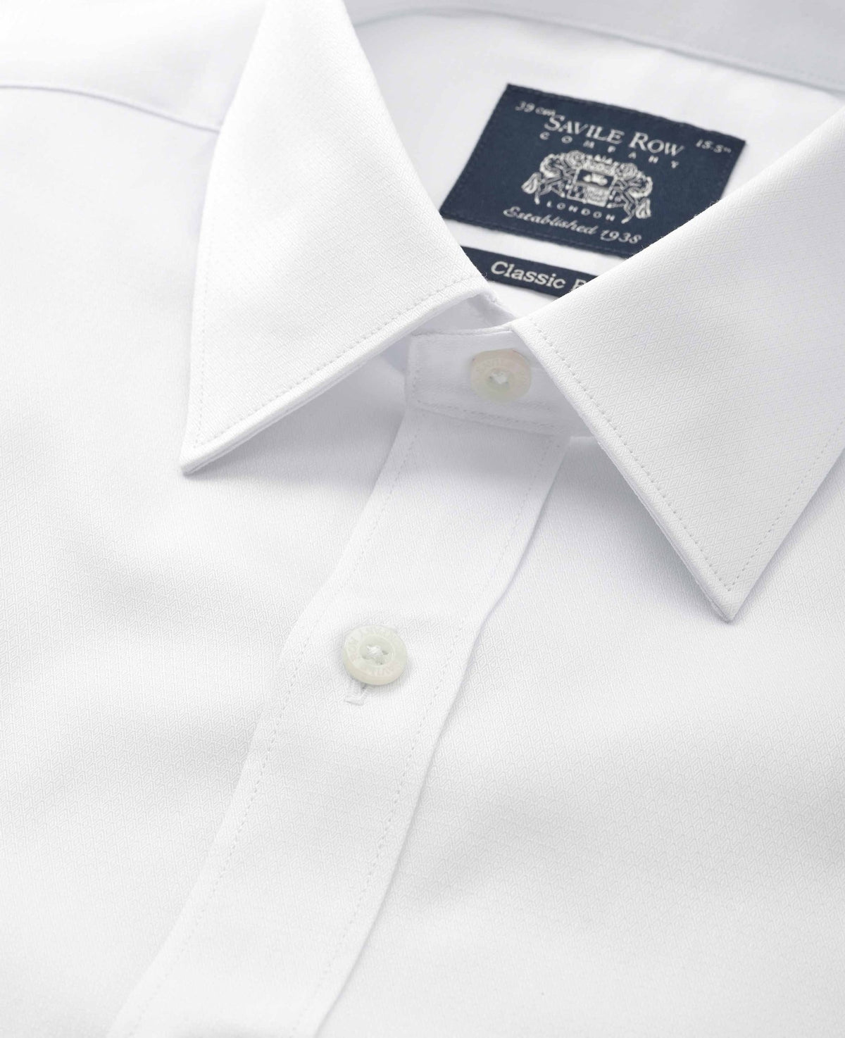 White Cotton Dobby Classic Fit Formal Shirt - Single Cuff