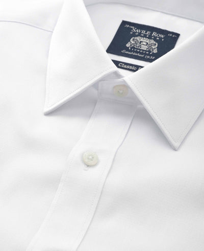 White Cotton Dobby Classic Fit Formal Shirt - Single Cuff